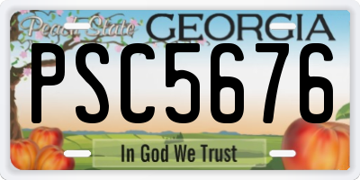 GA license plate PSC5676