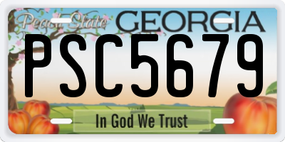GA license plate PSC5679
