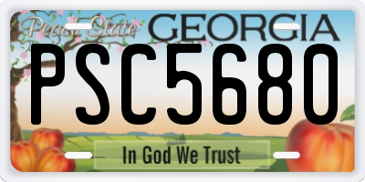 GA license plate PSC5680
