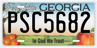 GA license plate PSC5682