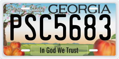 GA license plate PSC5683