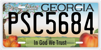 GA license plate PSC5684