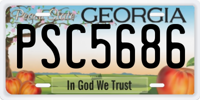 GA license plate PSC5686