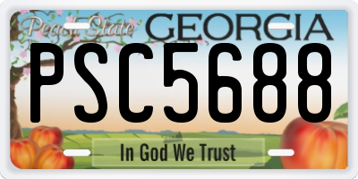 GA license plate PSC5688