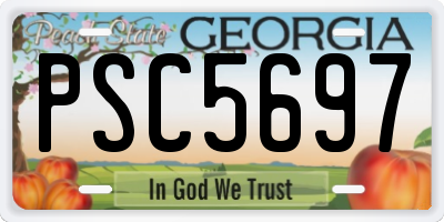 GA license plate PSC5697