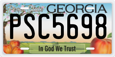 GA license plate PSC5698