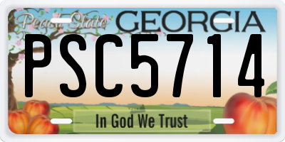 GA license plate PSC5714