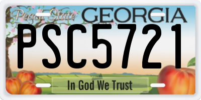 GA license plate PSC5721