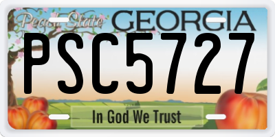 GA license plate PSC5727