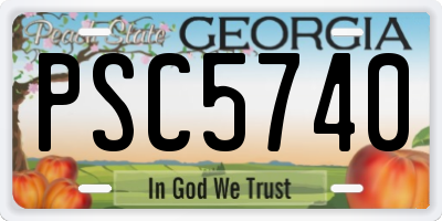 GA license plate PSC5740