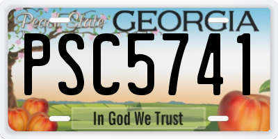 GA license plate PSC5741