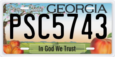 GA license plate PSC5743