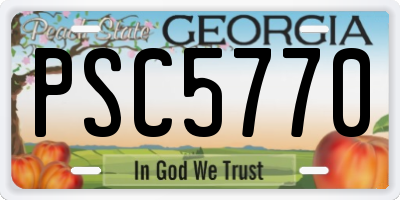 GA license plate PSC5770