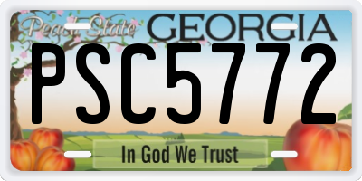 GA license plate PSC5772
