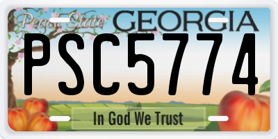 GA license plate PSC5774