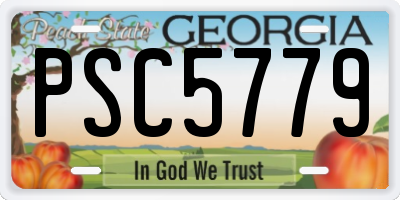 GA license plate PSC5779