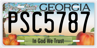 GA license plate PSC5787