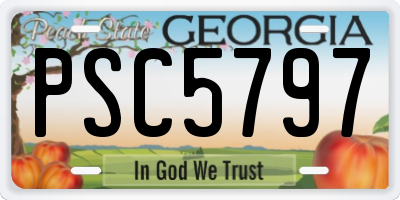 GA license plate PSC5797