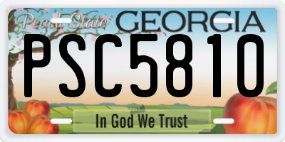 GA license plate PSC5810