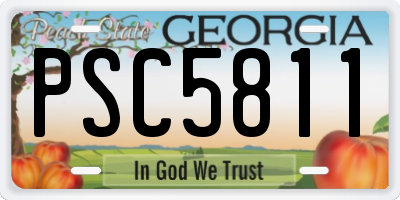 GA license plate PSC5811