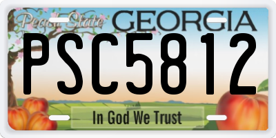 GA license plate PSC5812