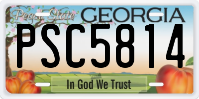 GA license plate PSC5814