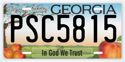 GA license plate PSC5815