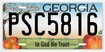 GA license plate PSC5816