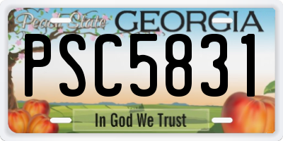 GA license plate PSC5831