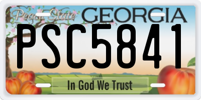 GA license plate PSC5841