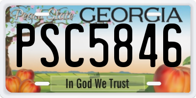 GA license plate PSC5846