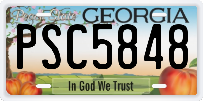 GA license plate PSC5848