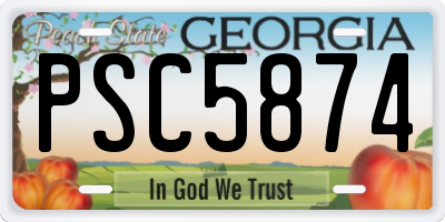 GA license plate PSC5874