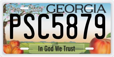 GA license plate PSC5879