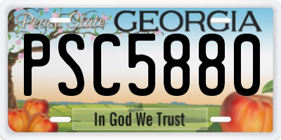 GA license plate PSC5880