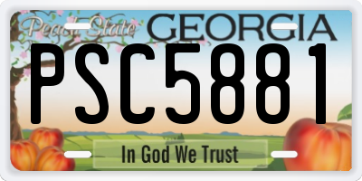 GA license plate PSC5881