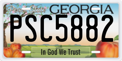 GA license plate PSC5882