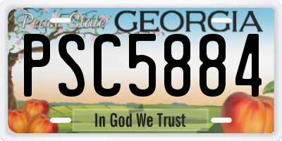 GA license plate PSC5884