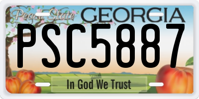 GA license plate PSC5887