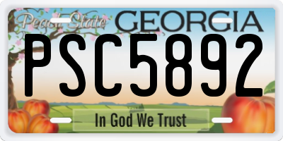 GA license plate PSC5892