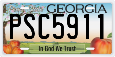 GA license plate PSC5911