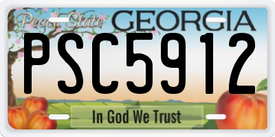 GA license plate PSC5912