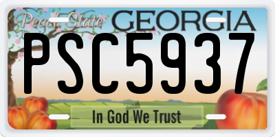 GA license plate PSC5937
