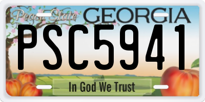 GA license plate PSC5941