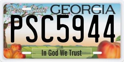 GA license plate PSC5944