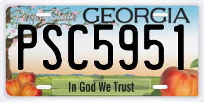 GA license plate PSC5951