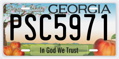 GA license plate PSC5971