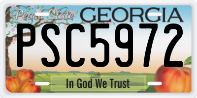 GA license plate PSC5972