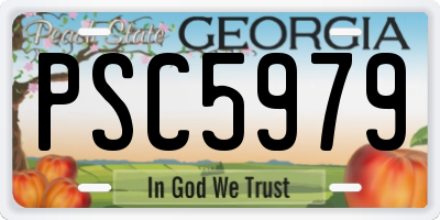 GA license plate PSC5979