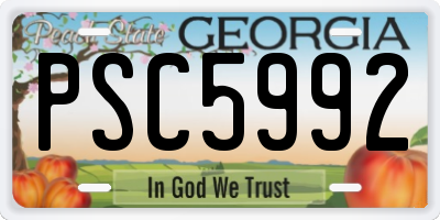 GA license plate PSC5992